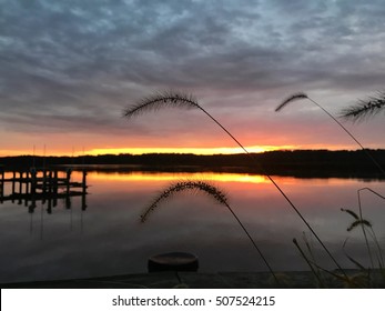 Stormy Sunset At Lower Marlboro Landing In Southern Maryland