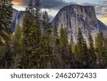 Stormy Sunset on the Granite of El Capitan, Yosemite National Park, California