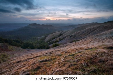 Stormy Sunset Over Russian Ridge, In The Santa Cruz Mountains Of California