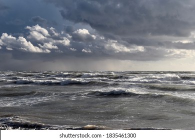 Stormy Weather Cloudy Sky Sea Waves