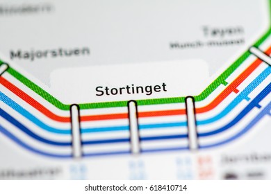 Stortinget Station. Oslo Metro Map.