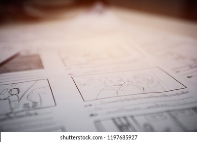 Storyboard Drawing Creative For Film Process Pre-production Media Films Story Script For Video Editors