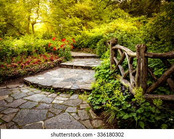 Storybook Garden Path In The Shakespeare Garden In Central Park New York City