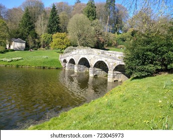 Stourhead National Trust Garden Bridge Over Lake Spring