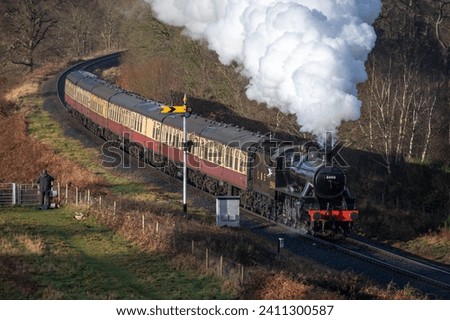 Similar – Foto Bild Dampfzug beim Durchfahren einer Kurve.