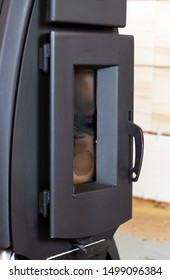 Stove Heater. Wood-burning Stove Glass Door