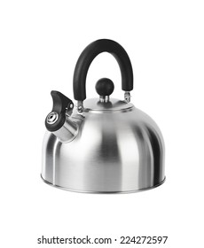 Stovetop Whistling Kettle Isolated On White Background