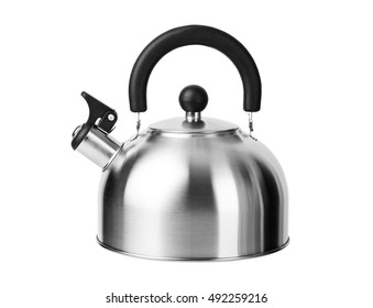 Stovetop Whistling Kettle Isolated On White Background