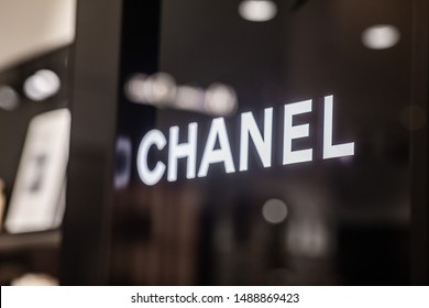 St.Petersburg, Russia - August 2019. Chanel Logo In The Large Supermarket