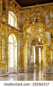 ST.PETERSBURG, RUSSIA - JUNE 24: Interior of Catherine Palace in August 2, 2012 in St.Petersburg, Russia. The former imperial palace. Building is laid in 1717 on orders of Catherine I. Now a museum 