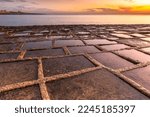 Straditional salt pans in Marsaskala, Malta.