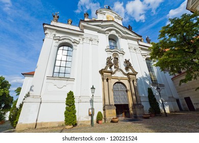 Strahov-monestry abbey church. Basilica of the Assumption of the Virgin Mary (was finally rebuilded in 18 century). Prague, Czech Republic.
