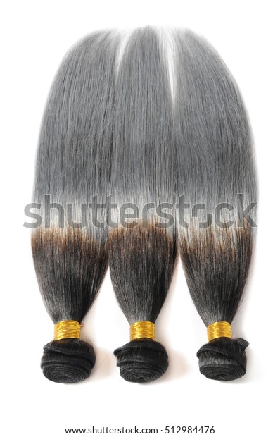 Straight Black Ash Blonde Ombre Human Stock Photo Edit Now 512984476