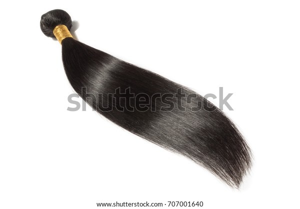 Straight Black Human Hair Weave Extensions Stock Photo Edit Now