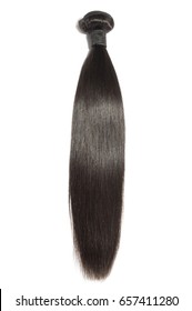 Straight Black Virgin Remy Human Hair Extensions Bundles 