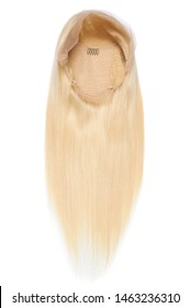 Straight Bleached Golden Blonde Human Hair Weaves Extensions Lace Wigs