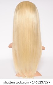 Straight Bleached Golden Blonde Human Hair Weaves Extensions Lace Wigs