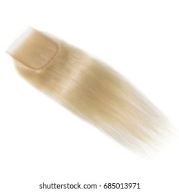 Straight blonde human hair extension lace closure