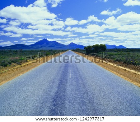 Endlos lange Strasse ins Gebirge von Pico, Azoren