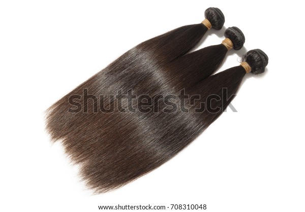 Straight Dark Brown Human Hair Weave Stock Photo Edit Now 708310048