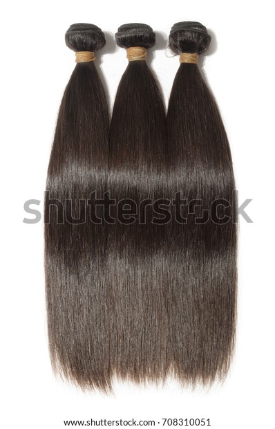 Straight Dark Brown Human Hair Weave Stock Photo Edit Now 708310051