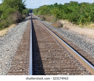 Straight Down The Buda Texas Railroad Tracks