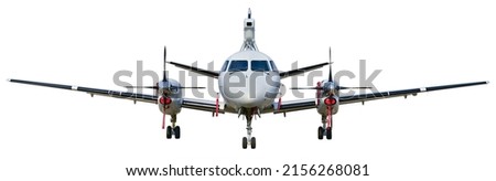 Straight face picture Two engine quadcopters serve as a command center for radar surveillance and a signal server for fighter jets  isolated on white background. This has clipping path.