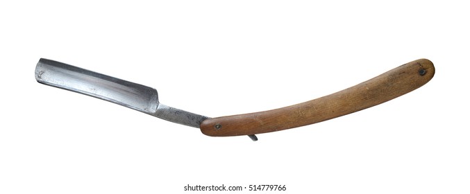 The straight razor isolated on a white background.