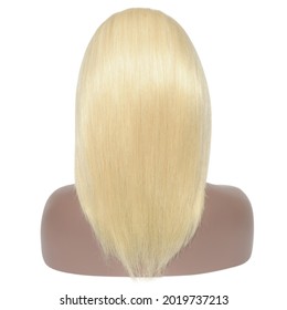 Straight Remy Blonde Human Hair Weaves Extensions Lace Wigs On Mannequin