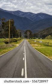 Straight Road To The Great Alpine Road In Victoria, Australia