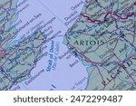 Strait of Dover on the map in focus.