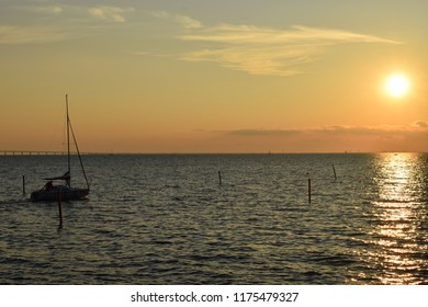 Øresund Strait At Sunset Seen From Malmö