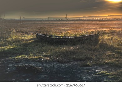 Stranded Boat In The Middle Of The Crops