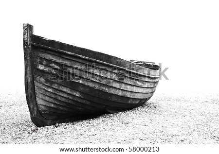 A stranded boat on Brighton beach