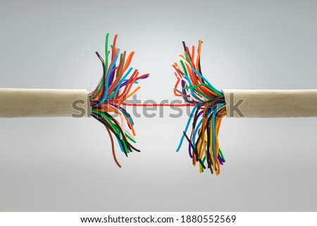 The stranded cable is damaged. Very slow internet connection.