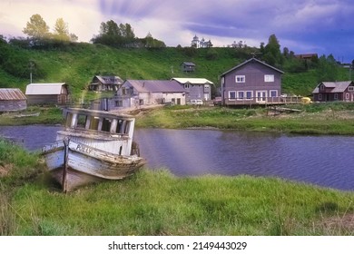 Stranded Fishing Boat, Ninilchick, Kenai Peninsula, Alaska