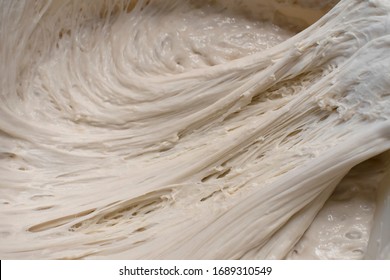 Strands Of Gluten In The Sour Dough Starter
