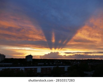 Strange clouds at sunset view