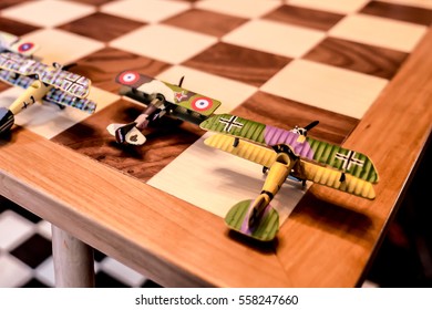 Strange Double Chessboard With Aircraft Models