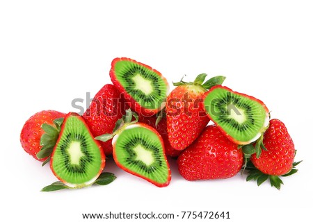 strange ibrid fruit strawberry-kiwi