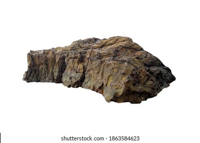 Strange sandstone rocks for decoration.  reef stone isolated on white background.  - Shutterstock ID 1863584623