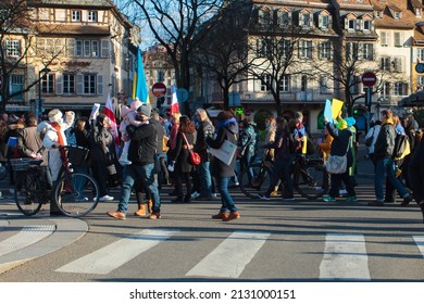 Strasbourg Against War On Ukraine, 26 Febrary 2022, Against Putin, Place Kleber