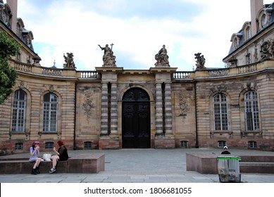 STRASBOURG, BAS RHIN, FRANCE - AUGUST 18 2020: Entrance To Rohan Palace (Palais Rohan) Built In 1742, Former Residence Of The Prince-bishops And Cardinals Of The House Of Rohan, Now Housing Museums