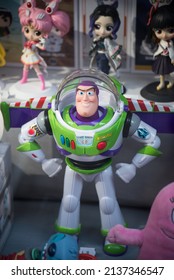 Strasbourg - France - 19 March 2022 - Closeup Of Buzz Light Year In A Toys Store Showroom