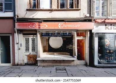 Strasbourg, France - Apr 11, 2022: Permanently Closed Iconic Business Casual Shirt Store Chemiserie Renzo On 31 Rue Du Vingt-Deux Novembre