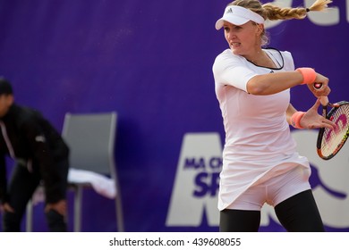 Strasbourg, France - May 14, 2016 - Kristina Mladenovic Hits A Forehand