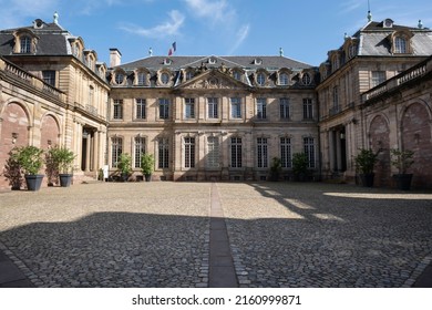 STRASBOURG, FRANCE - MAY 19 2022: Courtyard Of Palais Rohan On The River Ill In Strasbourg. It Is The Former Residence Of The Prince-Bishops And Cardinals Of The House Of Rohan