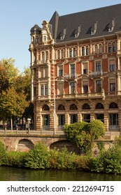 Strasbourg, France. October 8, 2022. La Gallia Majestic Building. University Residence. On The Bank Of The River. Sunny Day