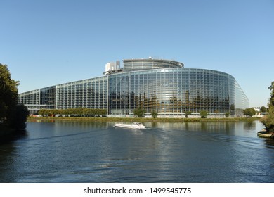 Strasbourg, France - September 4, 2019:The European Parliament building in Strasbourg, France.
