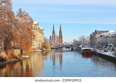Strasbourg under Snow in Winter